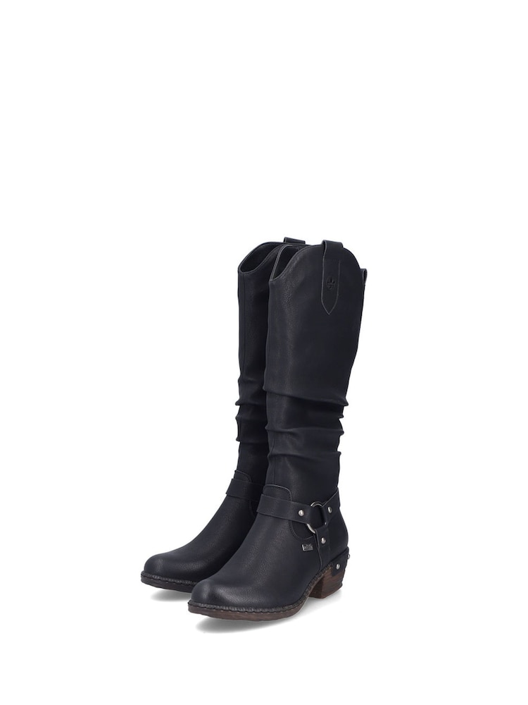 Rieker Womens Knee Length Western Knee High Brown Boots - Image 7 of 11