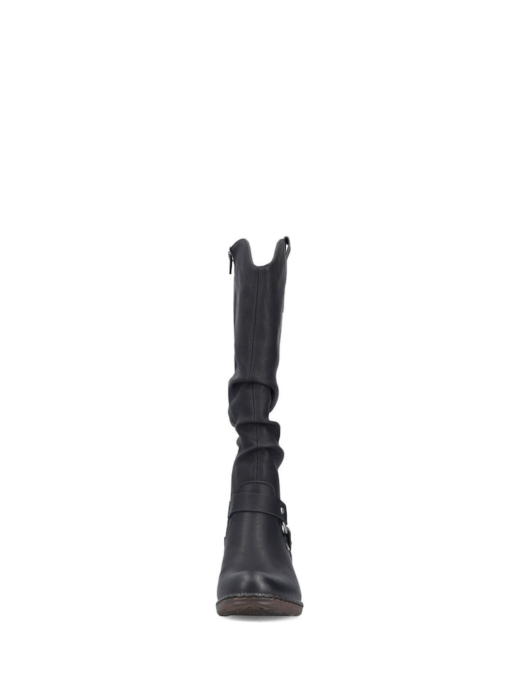 Rieker Womens Knee Length Western Knee High Brown Boots - Image 9 of 11