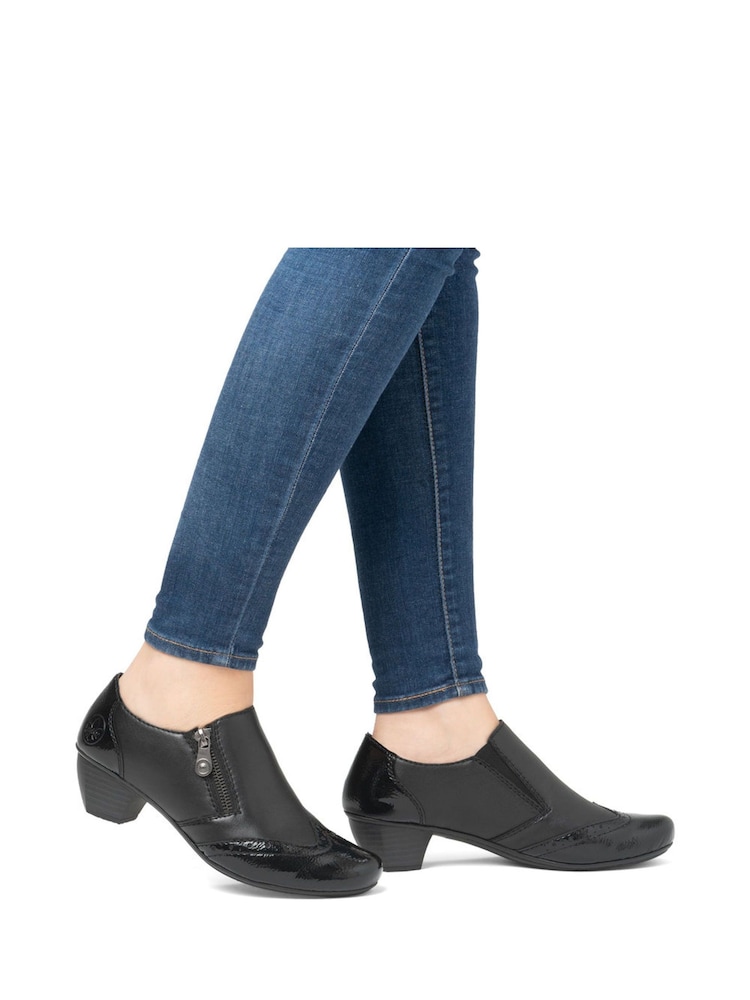 Rieker Womens Smart Heeled črna čevlji - Slika 1 iz 10