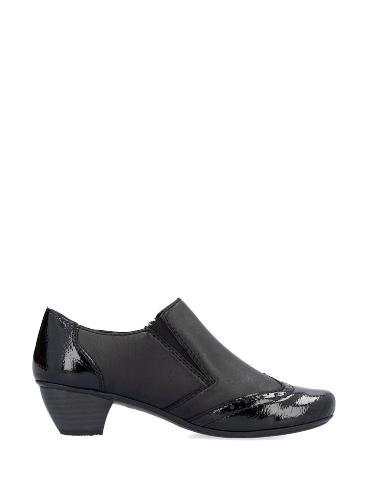 Rieker Womens Smart Heeled črna čevlji - Slika 2 iz 10