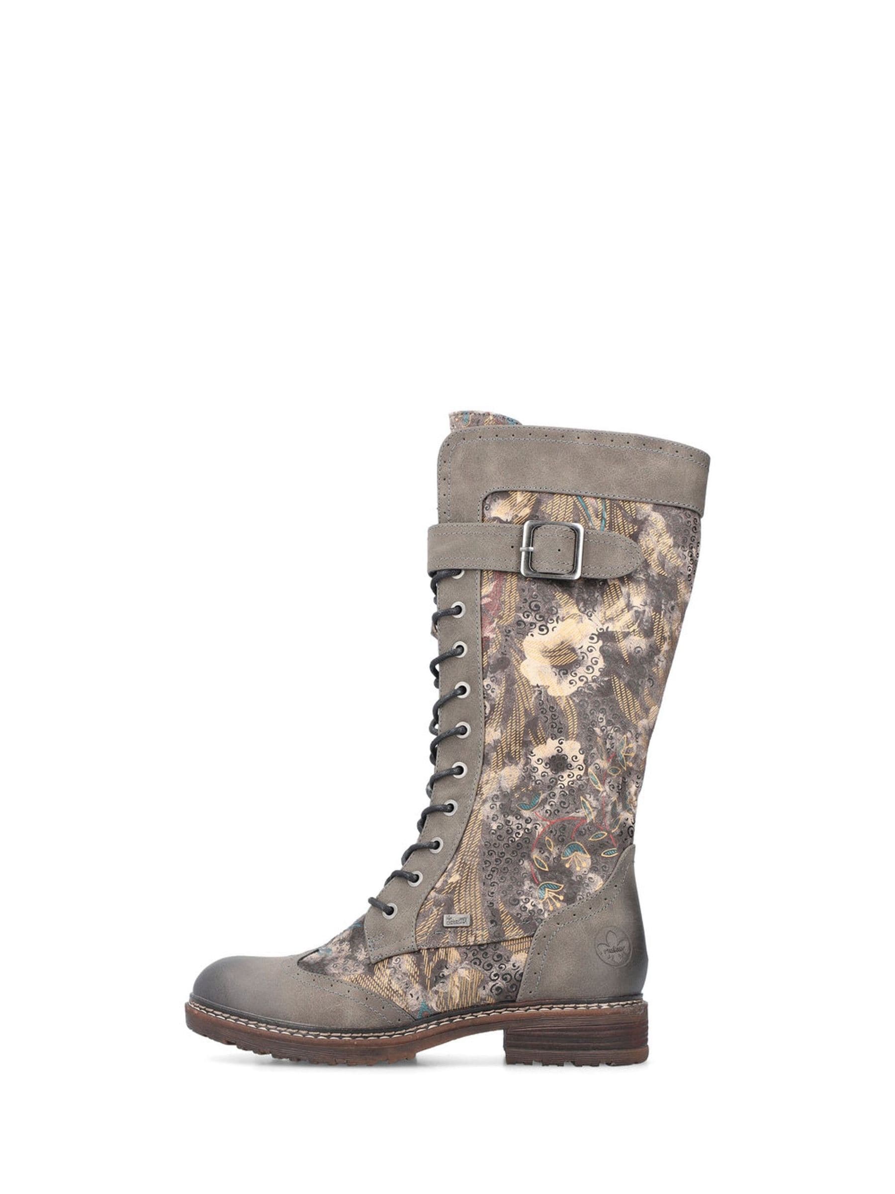 Buy Rieker Womens Grey Knee Length Printed Boots from Next Luxembourg