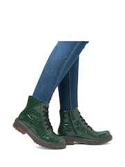 Rieker Womens Green Military Boots - Image 1 of 10