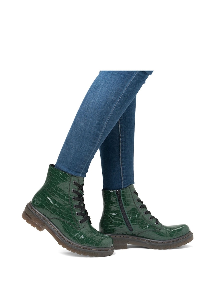 Rieker Womens Green Military Boots - Image 1 of 10