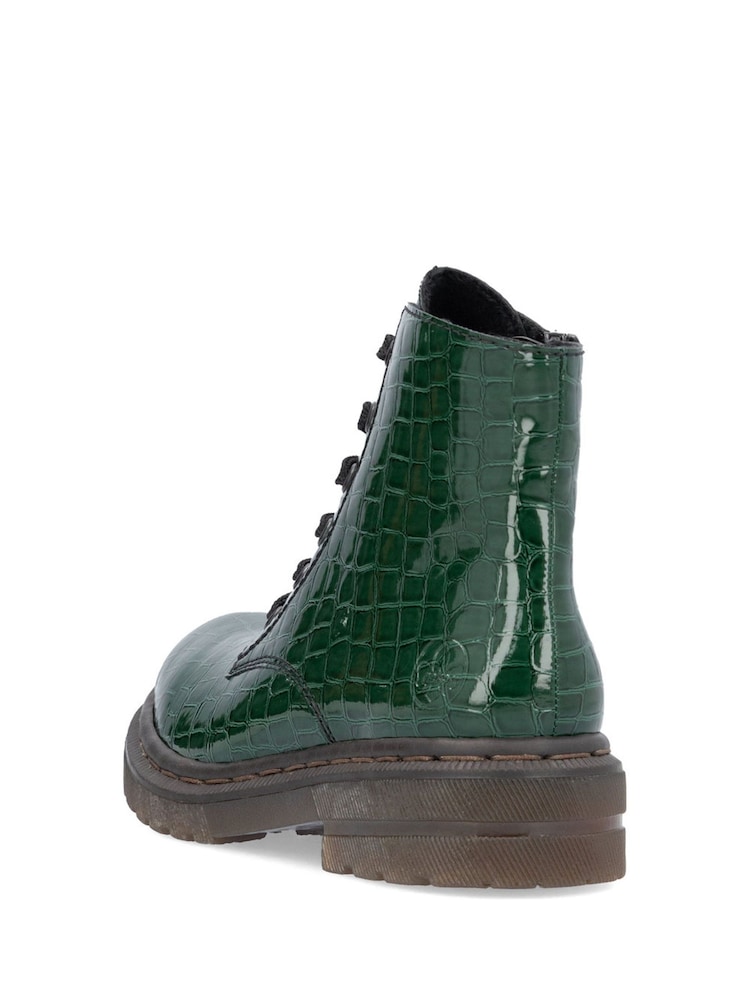 Rieker Womens Green Military Boots - Image 10 of 10