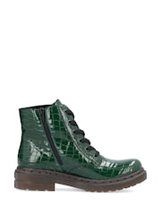 Rieker Womens Green Military Boots - Image 2 of 10