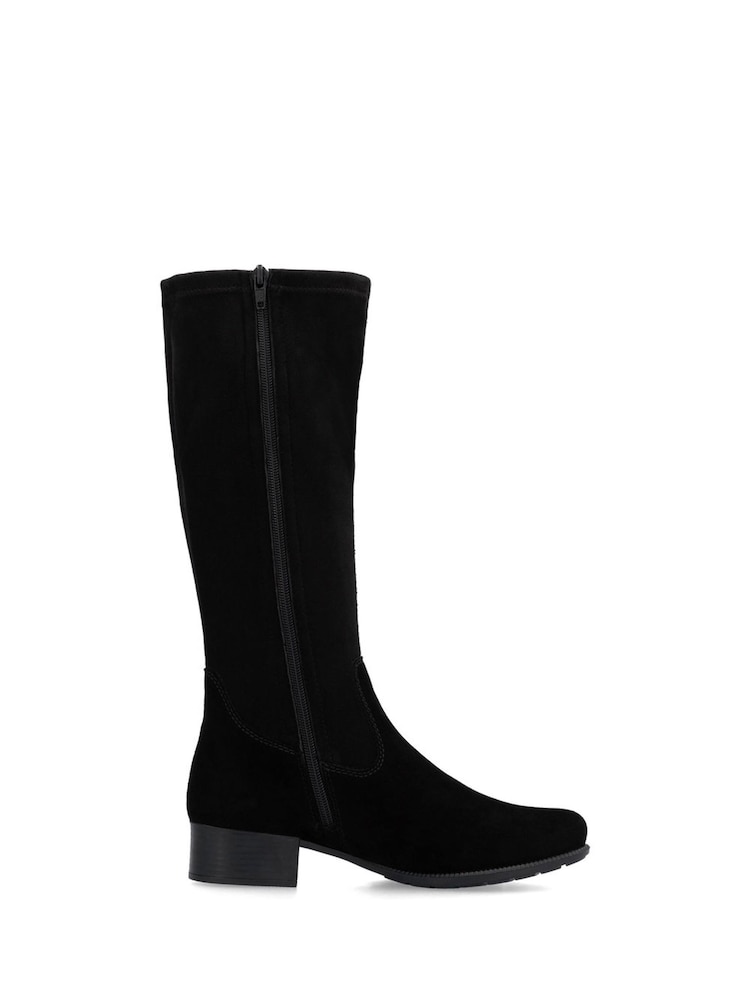 Rieker Womens Knee Length Smart Black Boots - Image 2 of 10