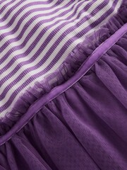 Boden Purple Tilly Rib Jersey Tulle Dress - Image 3 of 3