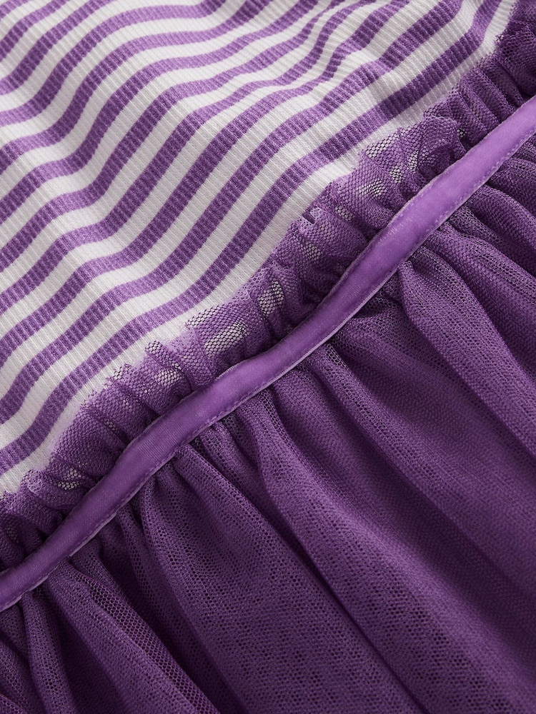 Boden Purple Tilly Rib Jersey Tulle Dress - Image 3 of 3 Boden Purple Tilly Rib Jersey Tulle Dress - Image 3 of 3