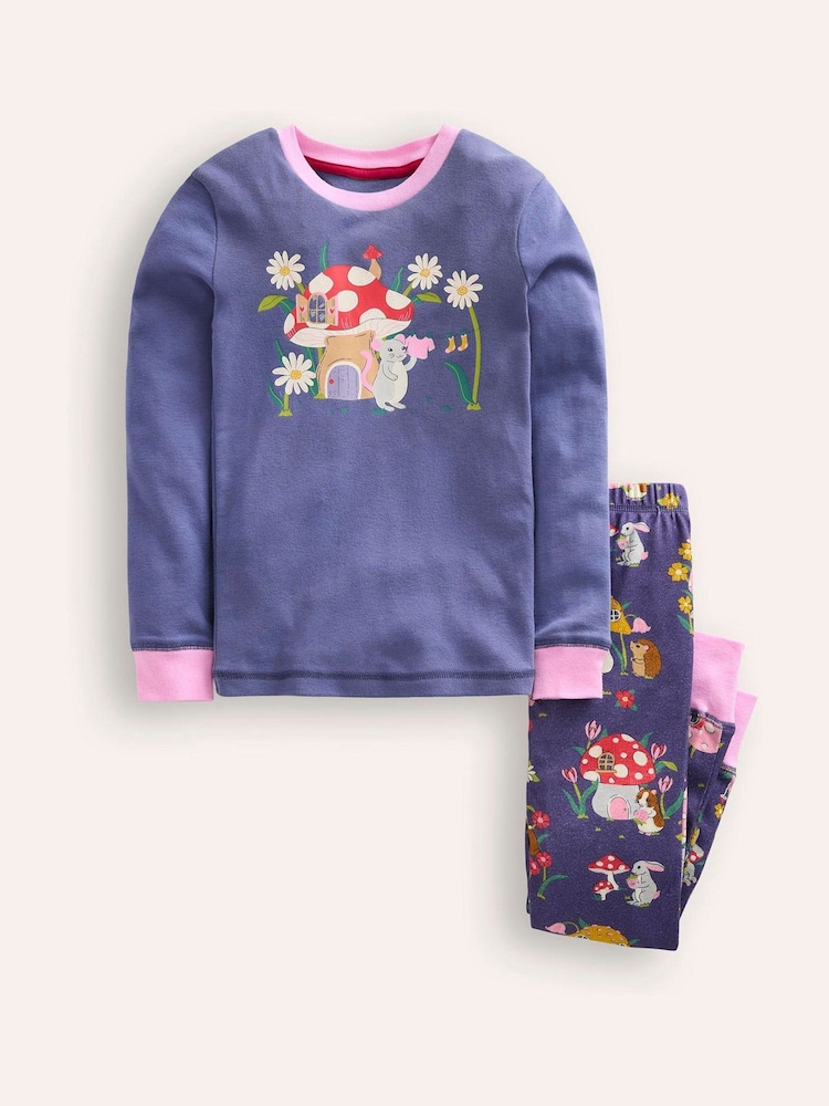 Boden Blue 100% Cotton Snug Long John Pyjamas - Image 1 of 4 Boden Blue 100% Cotton Snug Long John Pyjamas - Image 1 of 4