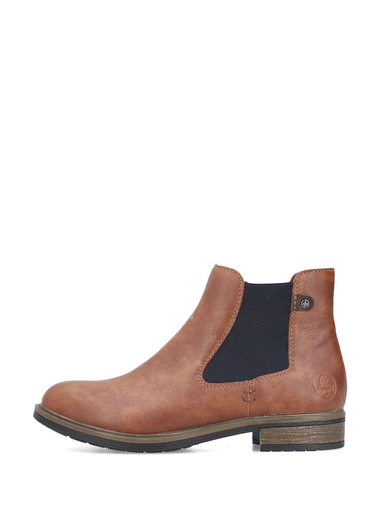 Rieker Womens Chelsea Brown Boots - Image 3 of 11