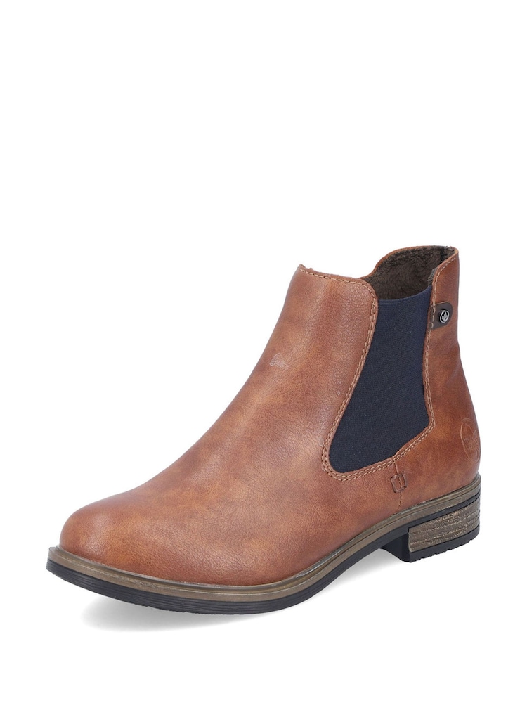 Rieker Womens Chelsea Brown Boots - Image 4 of 11