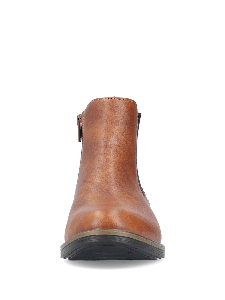 Rieker Womens Chelsea Brown Boots - Image 6 of 11