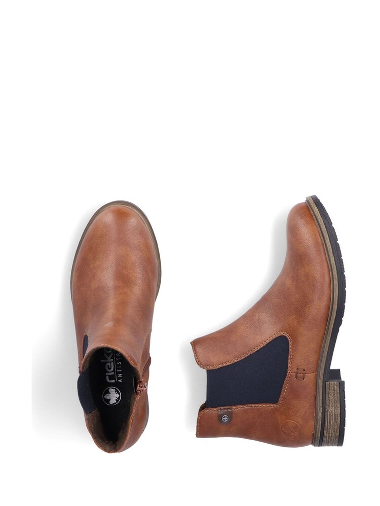 Rieker Womens Chelsea Brown Boots - Image 8 of 11