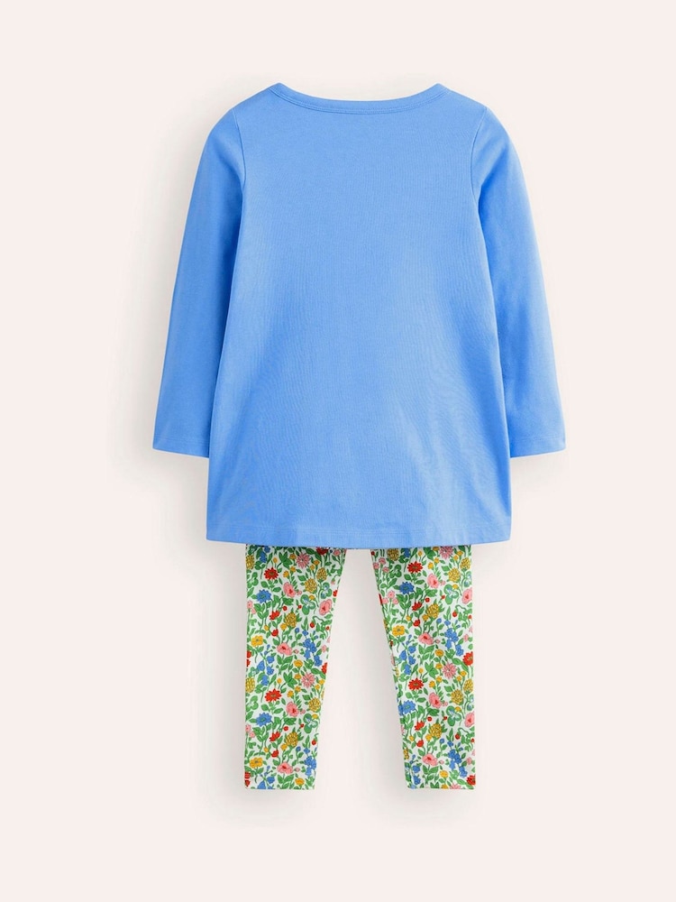 Boden Blue Unicorn Appliqué Top And Leggings Set - Image 2 of 3 Boden Blue Unicorn Appliqué Top And Leggings Set - Image 2 of 3