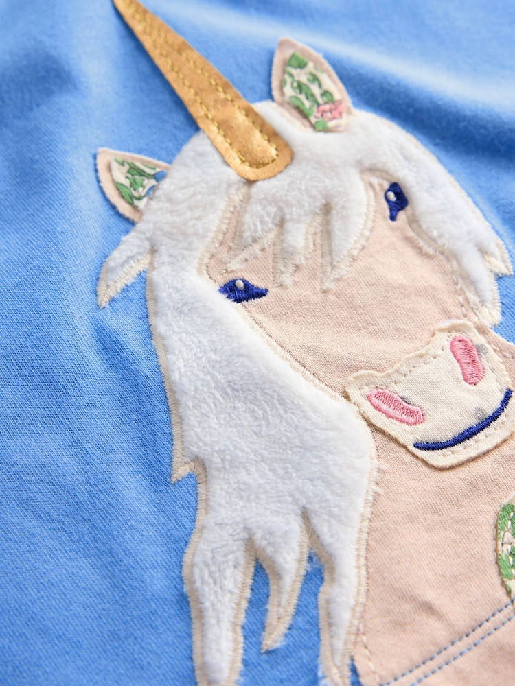 Boden Blue Unicorn Appliqué Top And Leggings Set - Image 3 of 3 Boden Blue Unicorn Appliqué Top And Leggings Set - Image 3 of 3