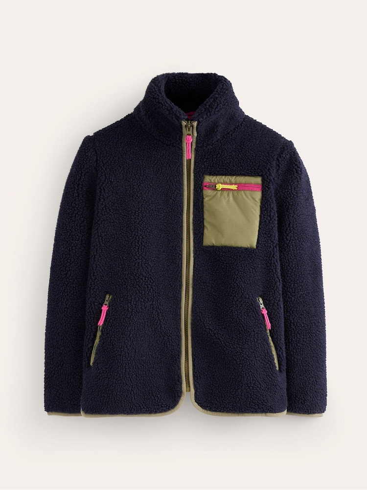 Boden Blue Truro Borg Fleece Jacket - Image 5 of 5