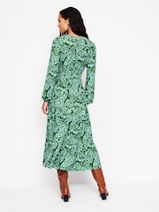 Boden Green Smock Tiered Jersey Midi Dress - Image 3 of 5
