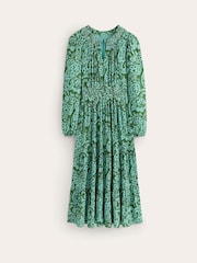 Boden Green Smock Tiered Jersey Midi Dress - Image 5 of 5