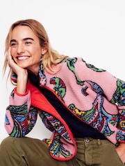 Boden Pink Truro Borg Fleece Jacket - Image 1 of 5