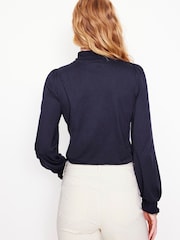 Boden Blue Woven Frill Supersoft Top - Image 3 of 5
