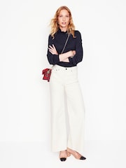 Boden Blue Woven Frill Supersoft Top - Image 4 of 5