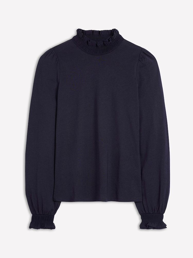 Boden Blue Woven Frill Supersoft Top - Image 5 of 5 Boden Blue Woven Frill Supersoft Top - Image 5 of 5