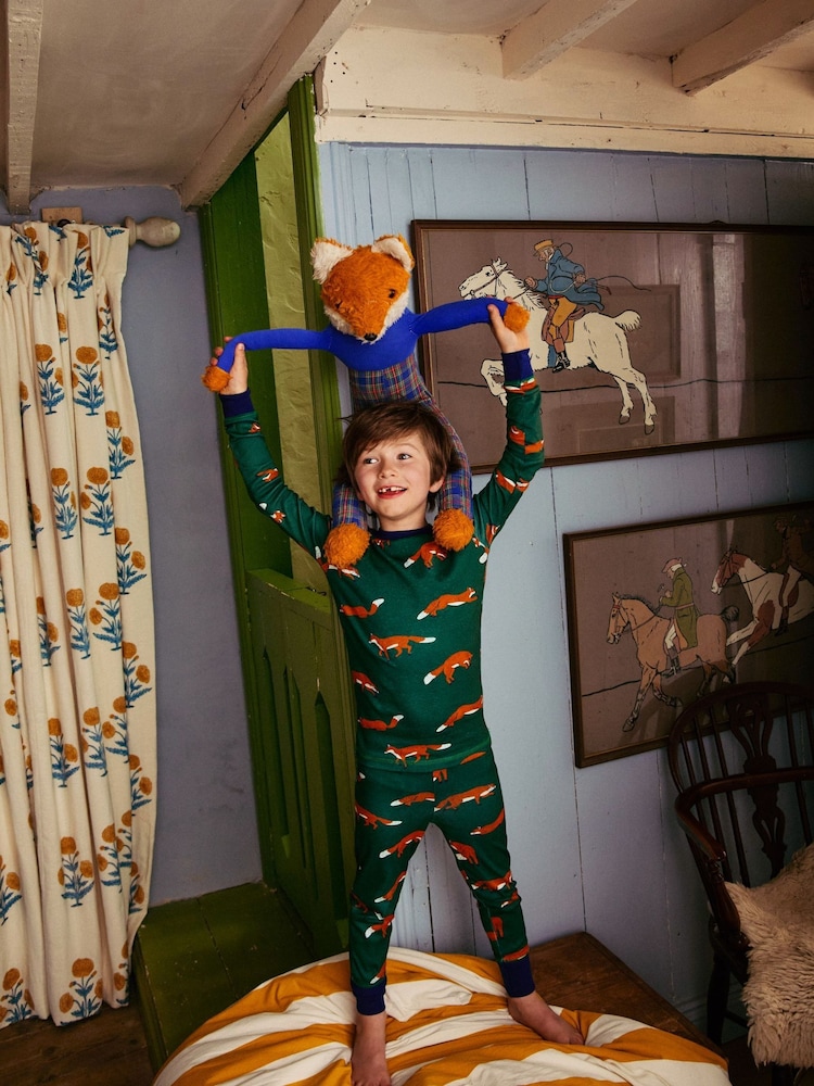 Boden Green Snug Long John 100% Cotton Pyjamas - Image 1 of 4
