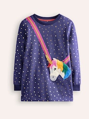 Boden Blue Unicorn Appliqué Bag Tunic - Image 1 of 3