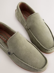 Suede Sage Green Standard Fit (F) Loafers - Image 4 of 5