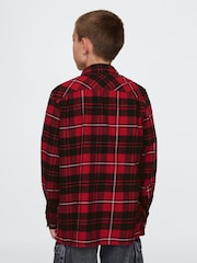 Gap Red Check Organic Cotton Flannel Shirt (4-13yrs) - Image 2 of 5