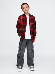 Gap Red Check Organic Cotton Flannel Shirt (4-13yrs) - Image 3 of 5