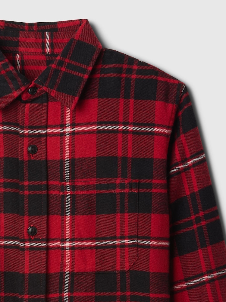Gap Red Check Organic Cotton Flannel Shirt (4-13yrs) - Image 5 of 5