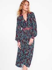 Boden Blue Zoe Trim Detail Midi Dress - Image 2 of 5