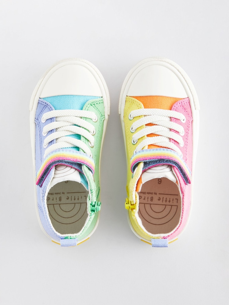 وردي/أصفر - Little Bird by Jools Oliver Multi Canvas Hi-Top Trainers - صورة 2 من 5