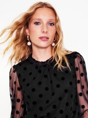 Boden Tulle Blouson Sleeve Top - Image 2 of 5