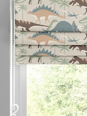 Sophie Allport Natural and Khaki Green Dinosaur Camo Made to Measure 100% Cotton Roman Blind - Image 2 of 6