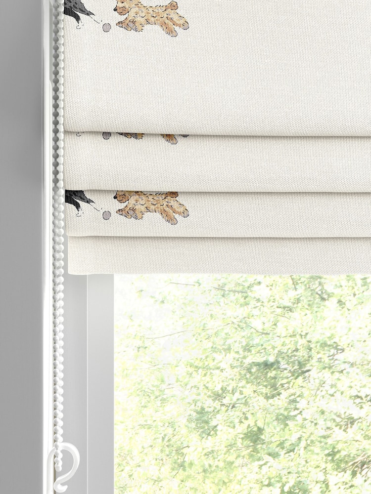 Sophie Allport Off White Doggy Daycare Made to Measure 100% Cotton Roman Blind - Image 2 of 6