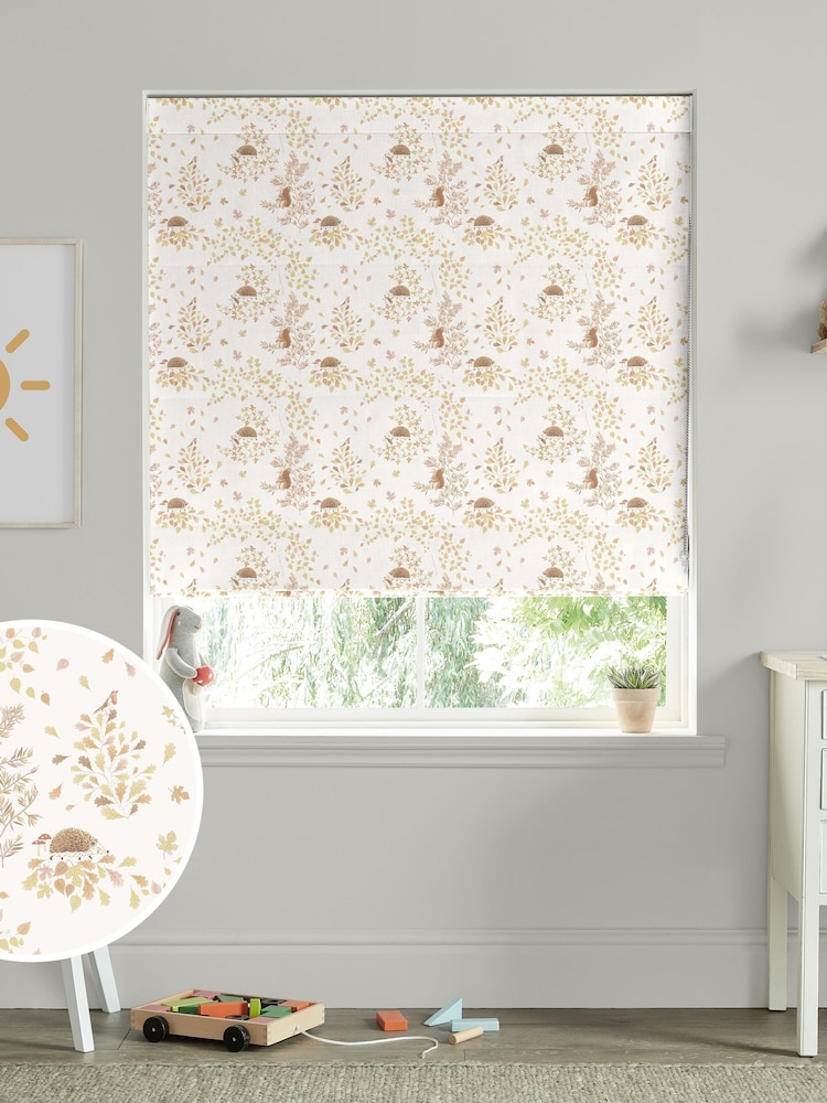 Sophie Allport Off White Woodland Friends Made to Measure 100% Cotton Roman Blind - Image 1 of 6