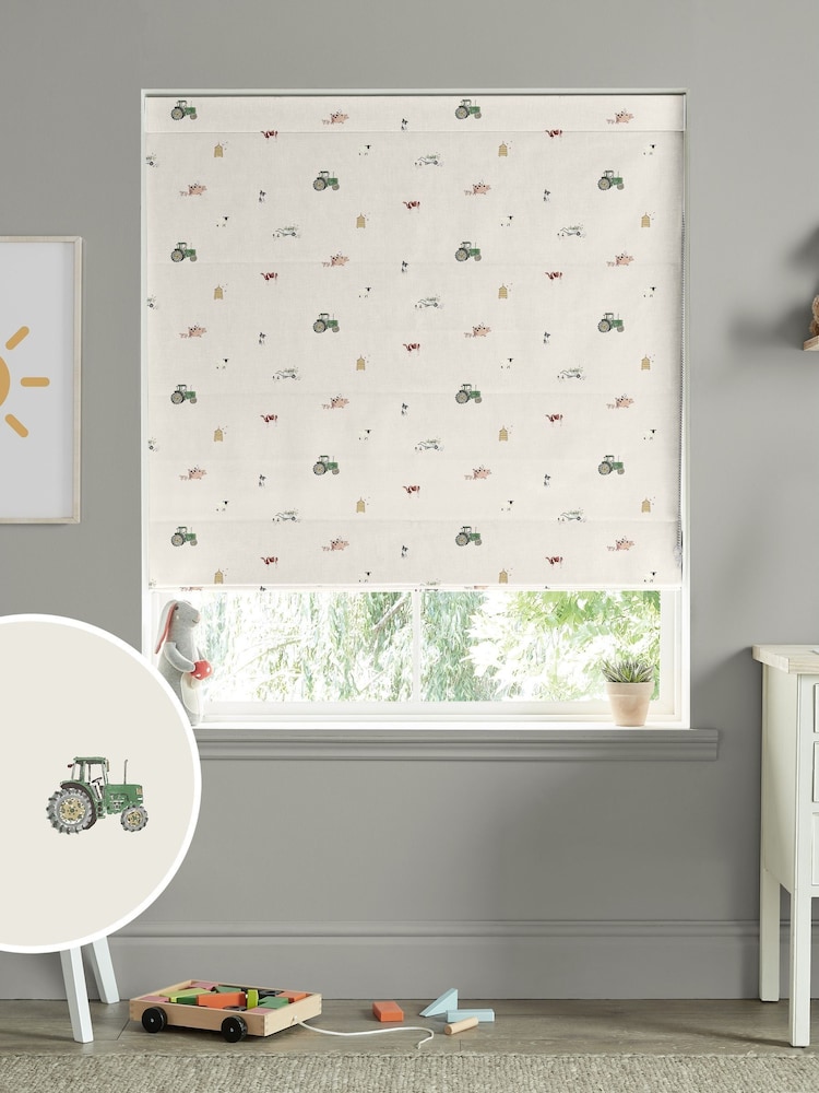 Sophie Allport Natural On the Farm Made to Measure 100% Cotton Roman Blind - Image 1 of 6