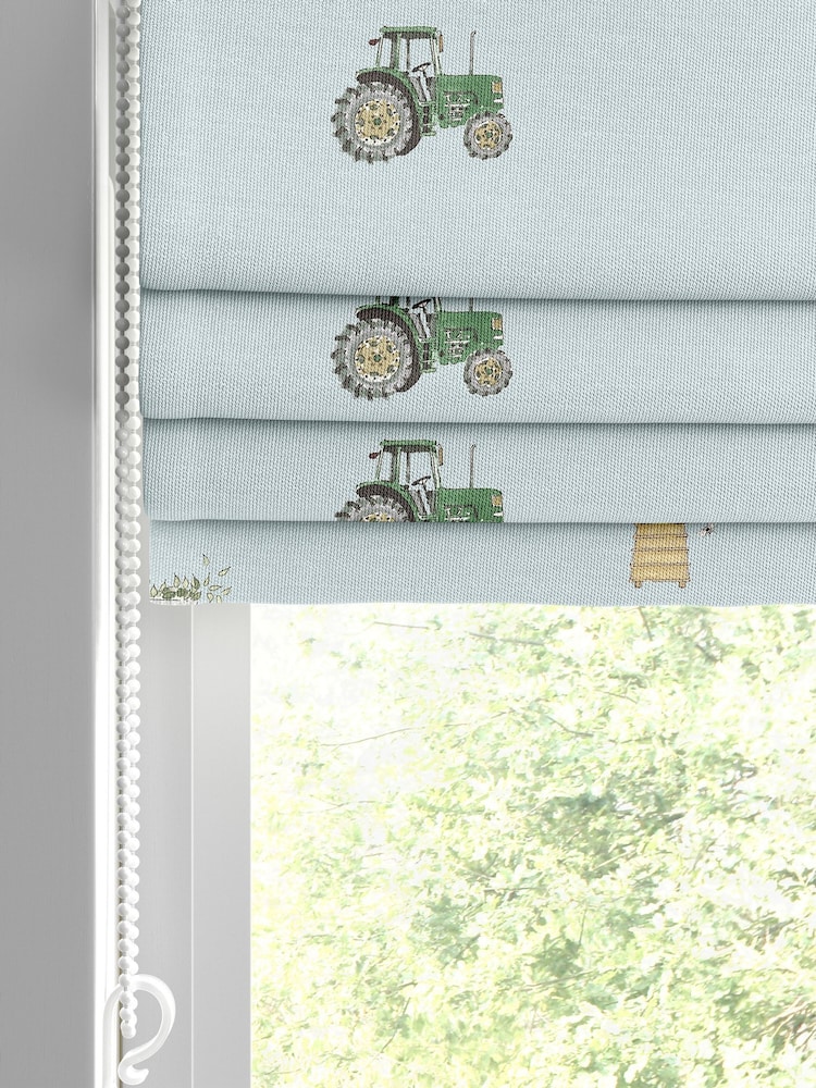 Sophie Allport Blue On the Farm Made to Measure 100% Cotton Roman Blind - Image 2 of 6
