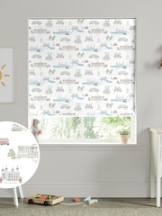 Sophie Allport White and Blue London Scene Made to Measure 100% Cotton Roman Blind - Image 1 of 6