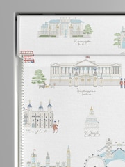 Sophie Allport White and Blue London Scene Made to Measure 100% Cotton Roman Blind - Image 3 of 6