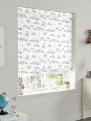 Sophie Allport White and Blue London Scene Made to Measure 100% Cotton Roman Blind - Image 5 of 6
