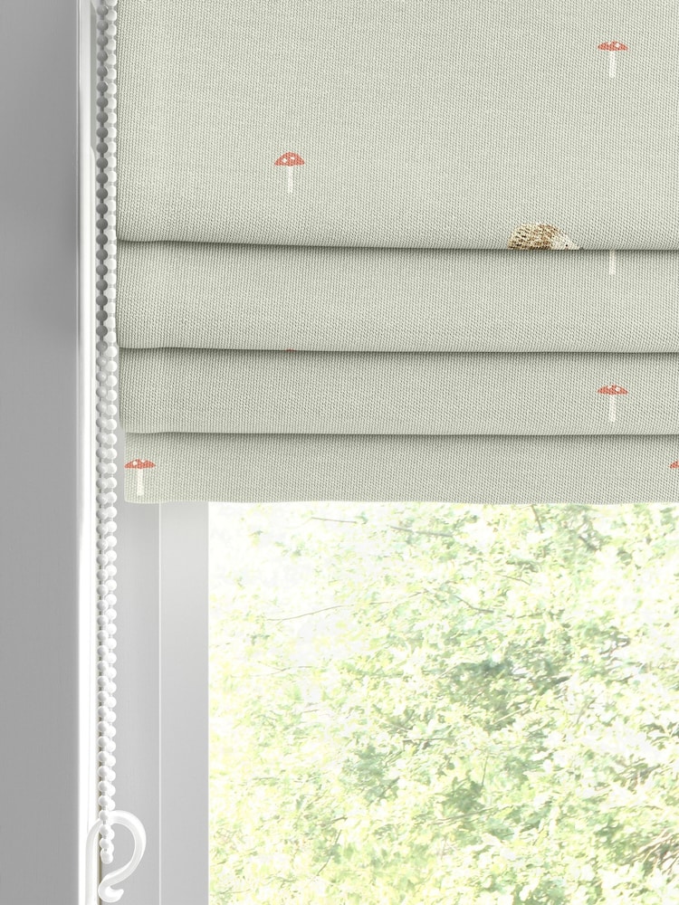 Sophie Allport Sage Green Woodland Hedgehog Made to Measure 100% Cotton Roman Blind - Image 2 of 6