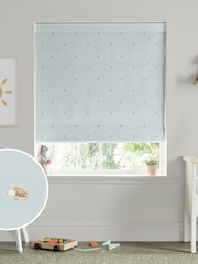 Sophie Allport Blue 100% Cotton Woodland Hedgehog Made to Measure v Roman Blind - Image 1 of 6