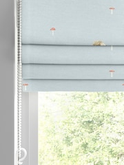 Sophie Allport Blue 100% Cotton Woodland Hedgehog Made to Measure v Roman Blind - Image 2 of 6