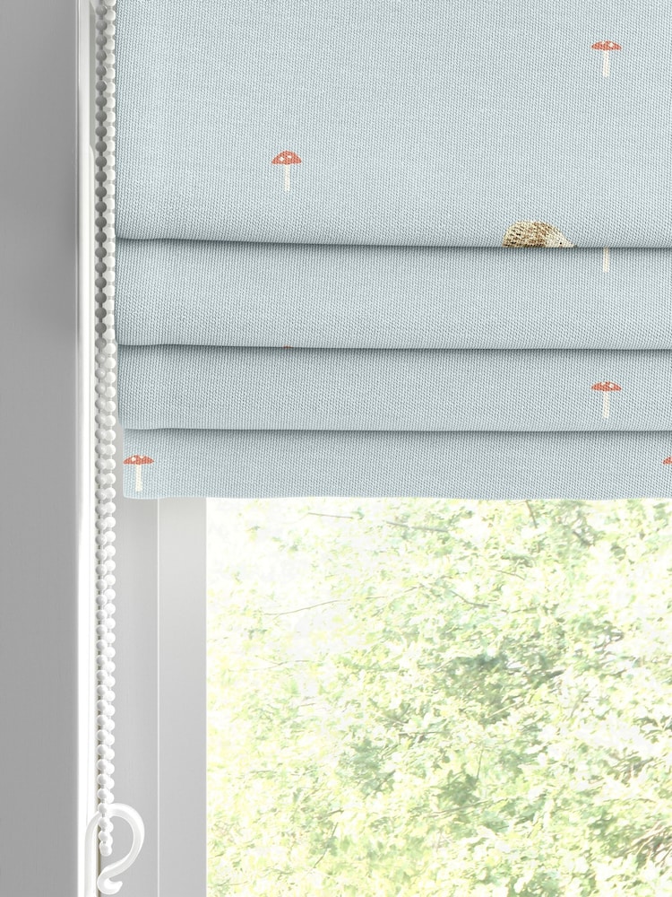 Sophie Allport Blue 100% Cotton Woodland Hedgehog Made to Measure v Roman Blind - Image 2 of 6