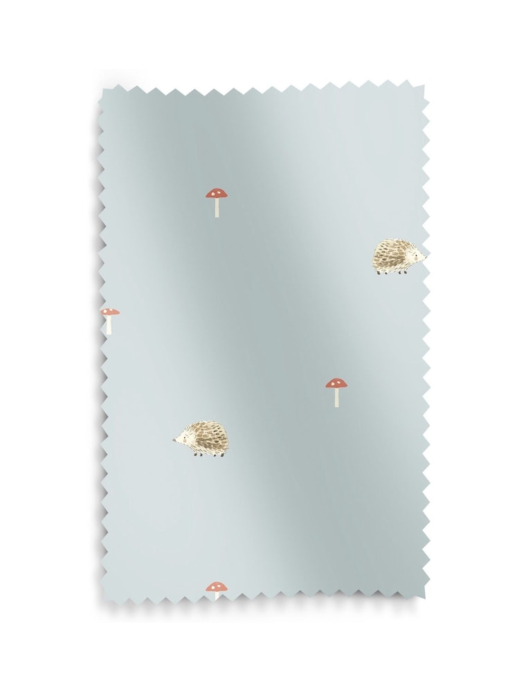 Sophie Allport Blue 100% Cotton Woodland Hedgehog Made to Measure v Roman Blind - Image 6 of 6