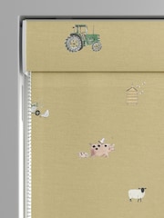 Sophie Allport Mustard Yellow On the Farm Made to Measure 100% Cotton Roman Blind - Image 3 of 6
