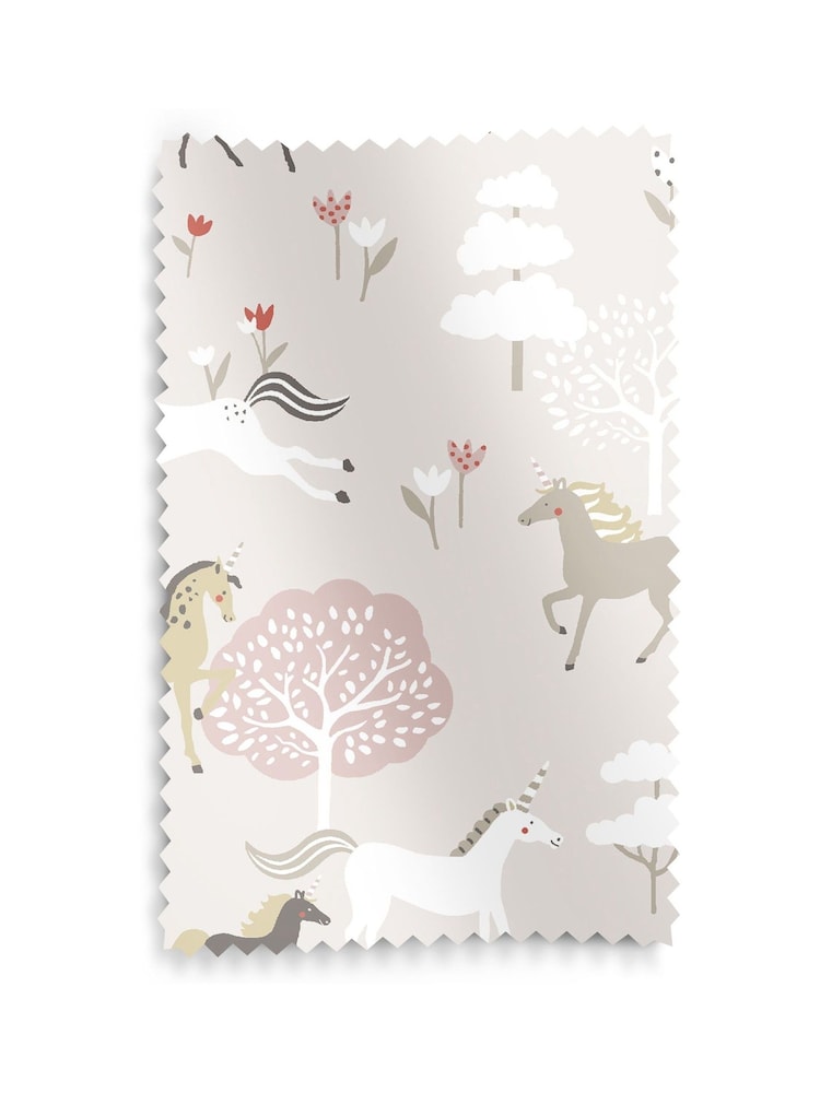 Sophie Allport Soft Pink Forest Ponies Made to Measure 100% Cotton Roman Blind - Image 6 of 6